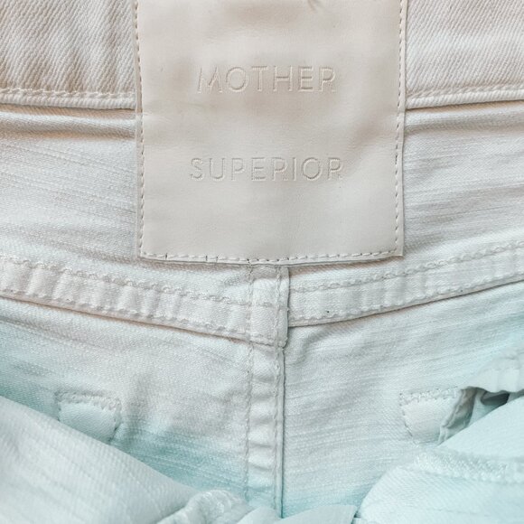 Mother Superior The Teaser Step Fray Denim Shorts in Totally Innocent - Picture 4 of 5